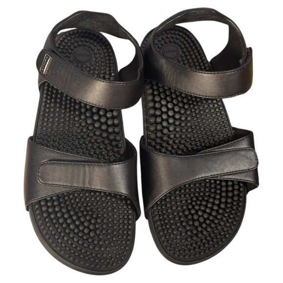 Women’s kenkoh strappy therapeutic massage‎ Black Sandals supportive M7 L8 - Picture 2 of 5